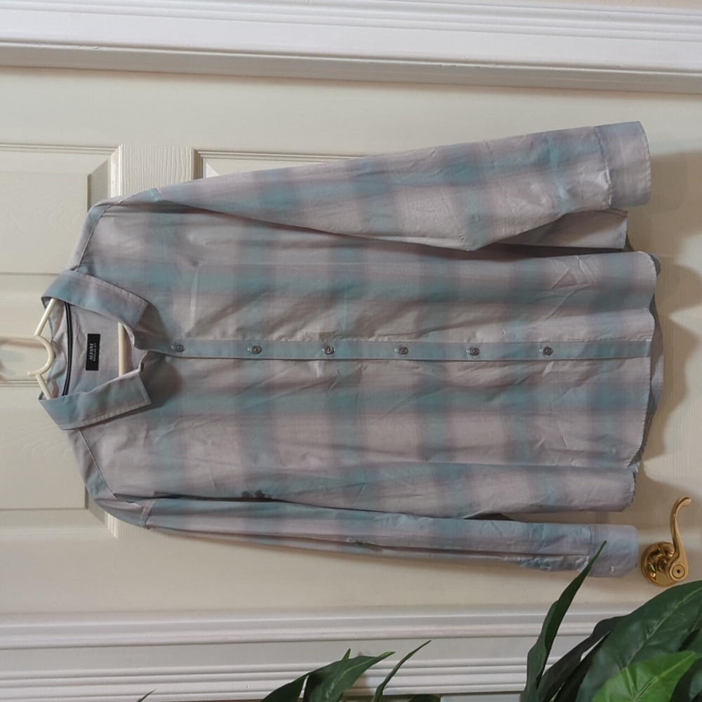 Alfani Regular Fit Men's Long Sleeve Button Down Roll Tab Sleeve Plaid Shirt XXL